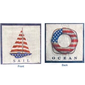 Ppd Two (2) Individual Sail the Ocean Decoupage Cocktail Napkins